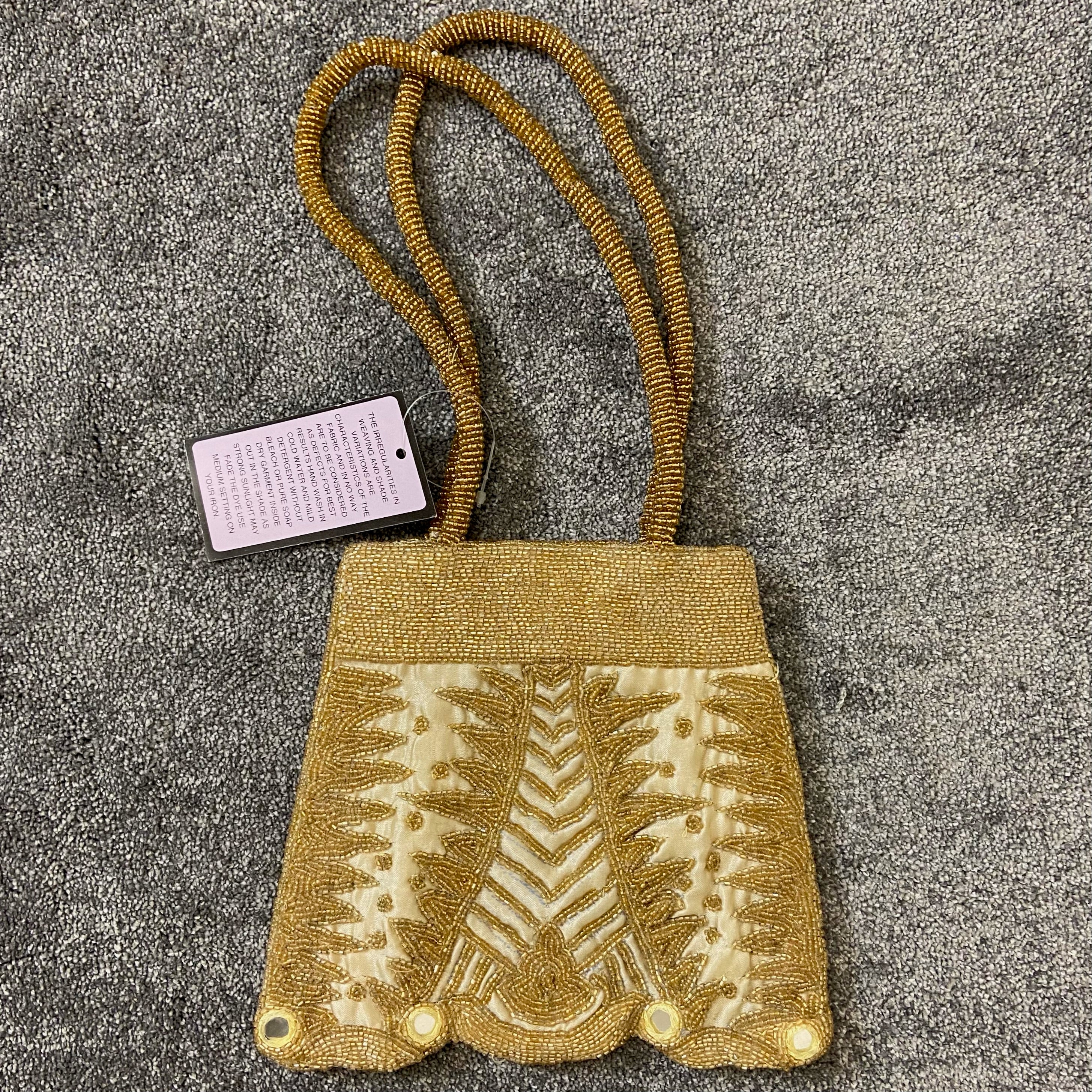 Beaded Handbag - Gold