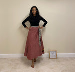 Load image into Gallery viewer, Reversible Upcycled Patchwork Silk Wrap Skirt

