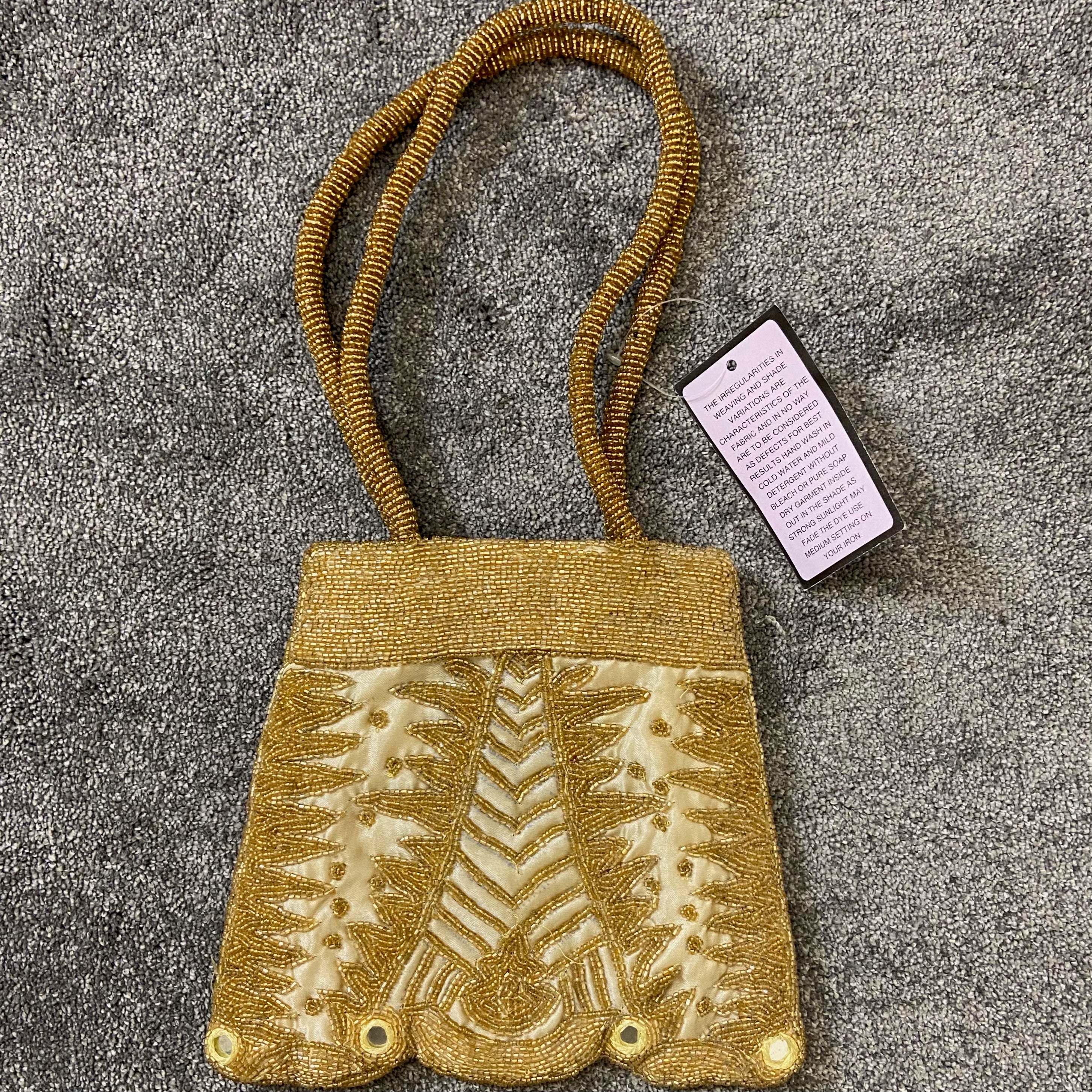 Beaded Handbag - Gold