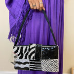 Load image into Gallery viewer, Sequin Handbag - Black &amp; White
