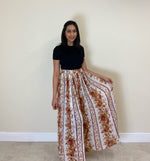 Load image into Gallery viewer, Printed Crinkle Maxi Skirt - White and Rust
