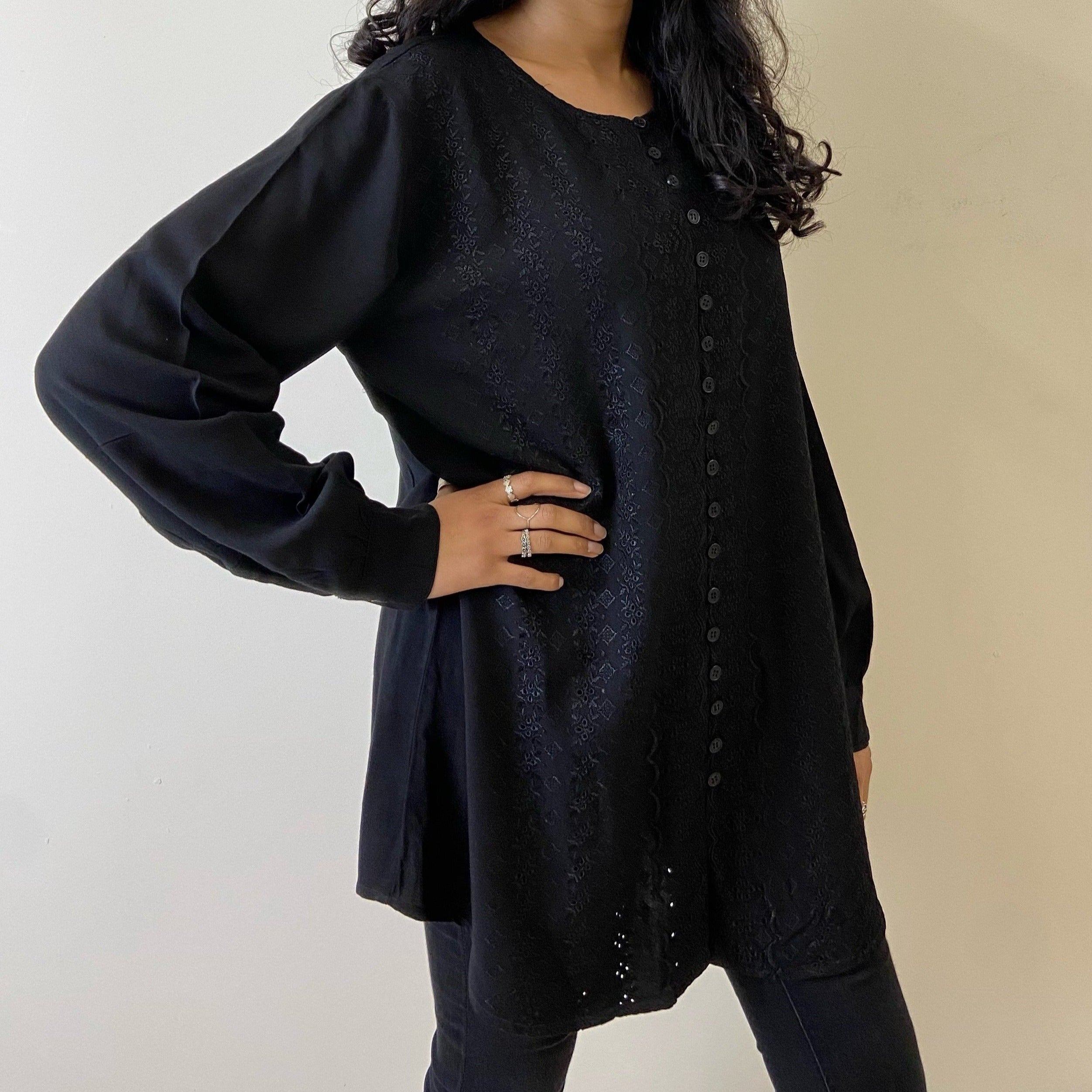 Embroidered Blouse - Black