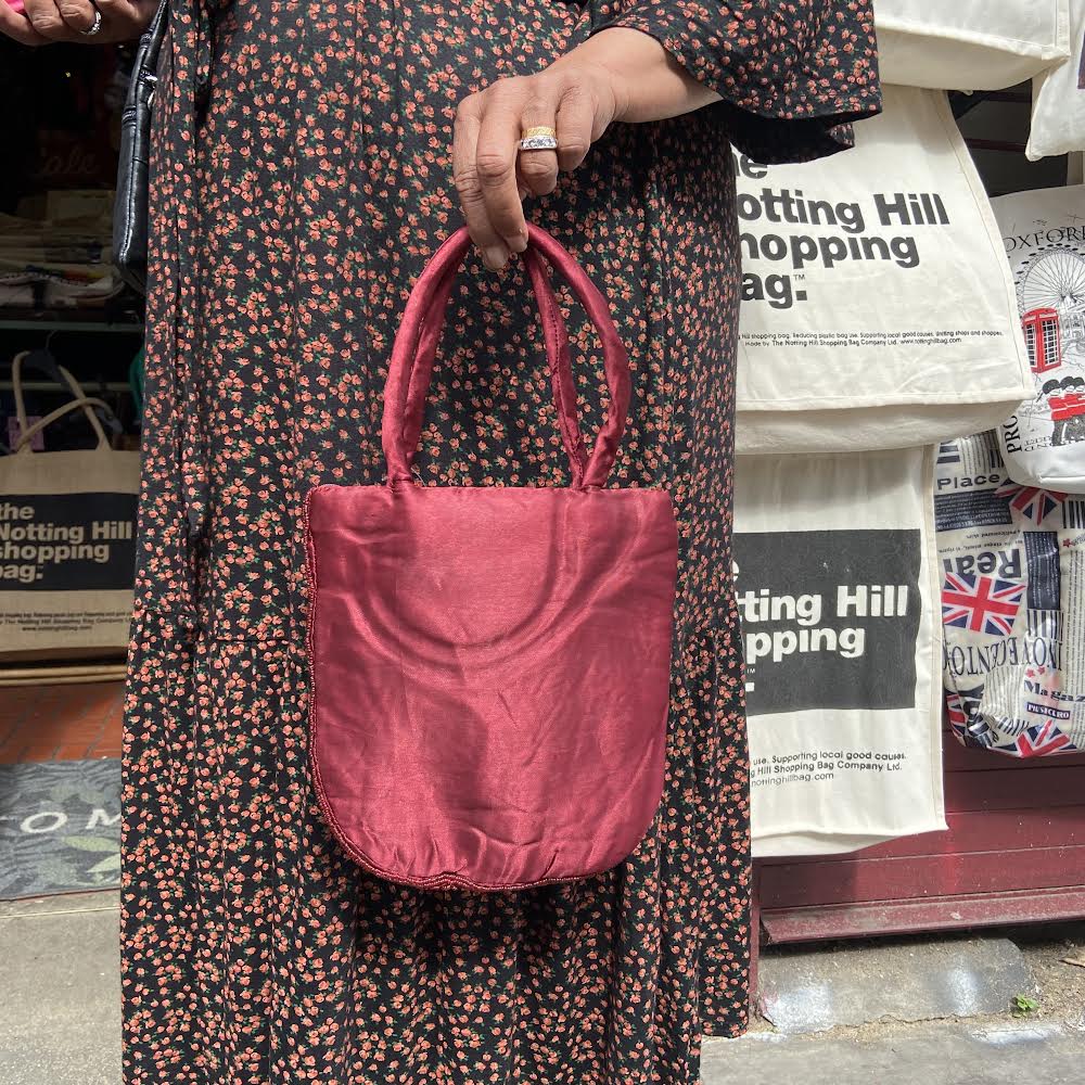 Sequin Handbag - Burgandy