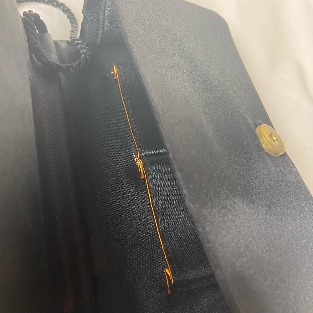 Embroidered Handbag - Black and Gold