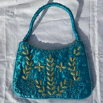Load image into Gallery viewer, Beaded handbag - Turquoise and Champagne

