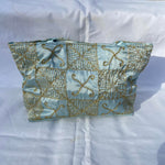 Load image into Gallery viewer, Embroidered Handbag - Light Blue with Gold
