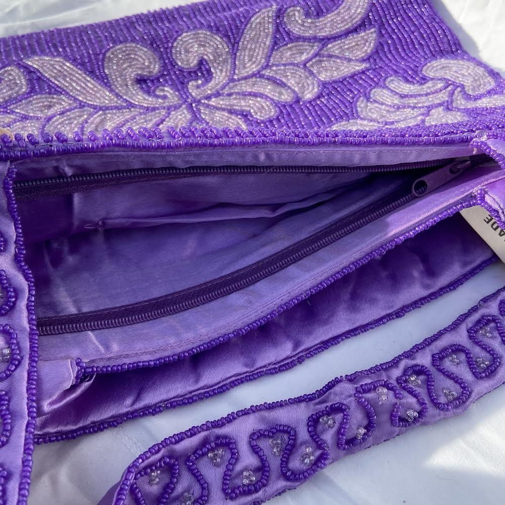 Beaded Handbag - Purple