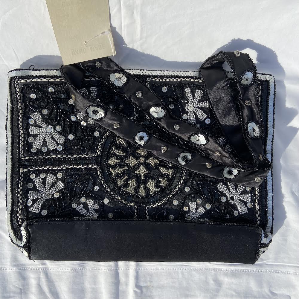 Sequin Beaded Handbag - Black