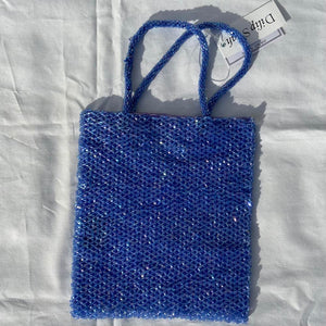 Vintage Beaded Handbag - Blue/ Purple