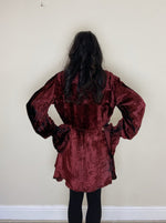 Load image into Gallery viewer, Velvet Tie Dye Cardigan - Red &amp; Black
