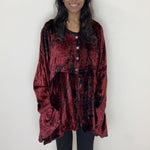 Load image into Gallery viewer, Velvet Tie Dye Cardigan - Red &amp; Black

